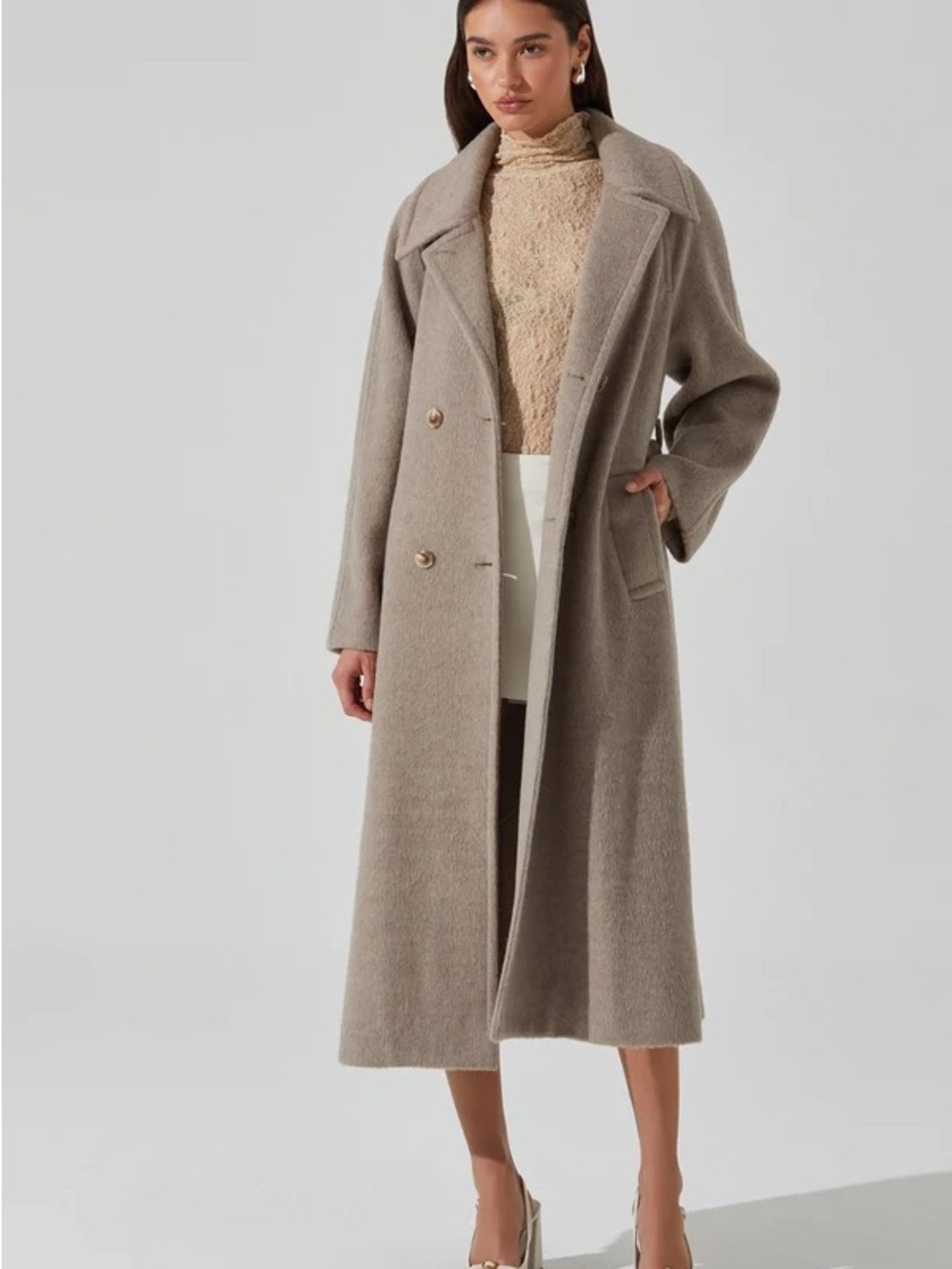 ASTR The Label Seeley Double Breasted Longline Coat
